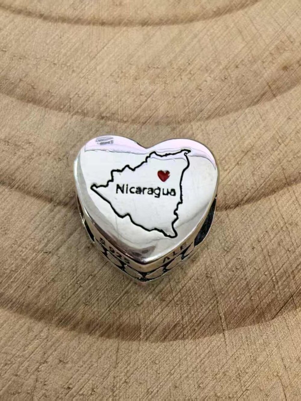 Pandora Nicaragua Exclusive Travel Heart Charm Pendant, S925 Silver Jewelry
